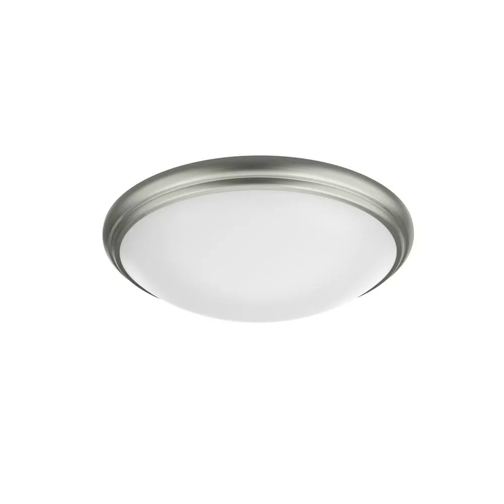 Photo 1 of 12 in. Brushed Nickel and Oil-Rubbed Bronze Selectable Integrated LED Flush Mount with Interchangeable Trim
