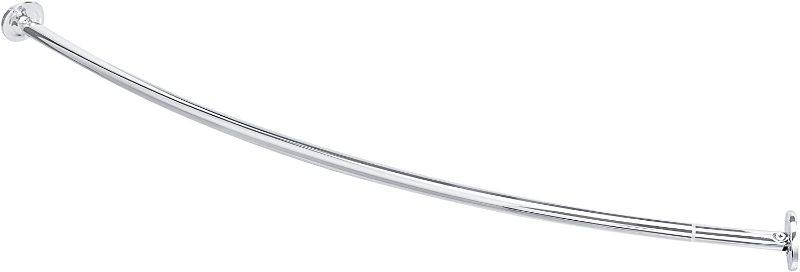 Photo 1 of Amazon Basics Extendable Curved Shower Rod - 48" to 72", Chrome
