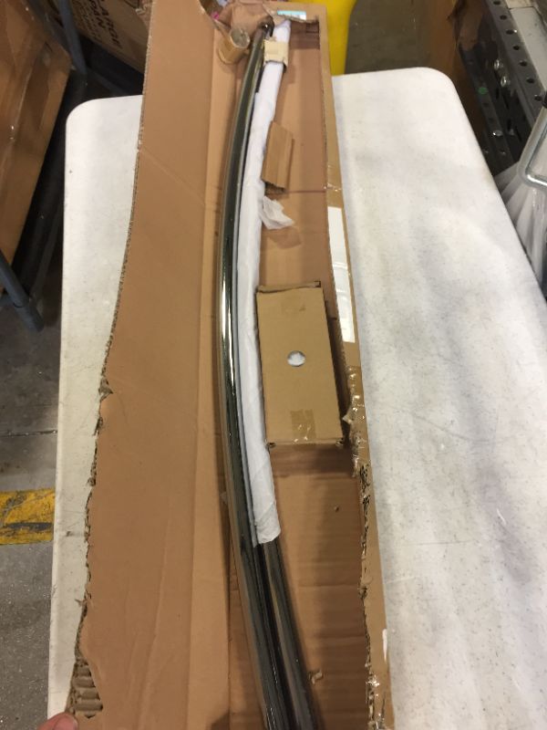 Photo 1 of Amazon Basics Extendable Curved Shower Rod - 48" to 72", Chrome
