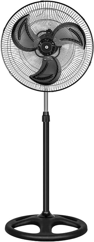 Photo 1 of (MISSING BLADES) Simple Deluxe 18 Inch Pedestal Standing Fan, High Velocity, Heavy Duty Metal for Industrial, Commercial, Residential, Greenhouse Use, Black, 1-Pack
