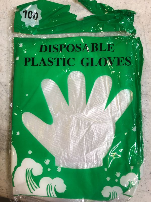 Photo 1 of 10 packs of 100 plastic disposable gloves