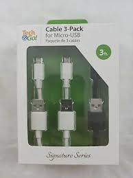 Photo 1 of Tech & Go Cable for Micro-USB 3ft. Value Pack 6 packs of 3 