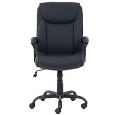 Photo 1 of Amazon Basics Classic Puresoft PU-Padded Mid-Back Office Computer Desk Chair with Armrest – Black