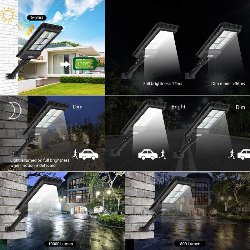 Photo 1 of 300W Solar Street Flood Light Outdoor Lamp, Motion Sensor Dusk to Dawn Monocrystalline Silicon Panel Solar Powered LED Lights with Remote Control for Yard, Parking Lot, Stadium, Garden, Pathway
