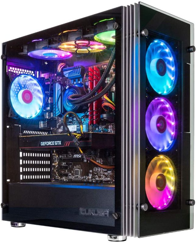 Photo 1 of CUK Stratos Micro Gamer PC (Liquid Cooled Intel Core i9-10900KF, 32GB DDR4 RAM, 512GB NVMe SSD + 2TB HDD, NVIDIA GeForce RTX 3080 12GB, AC WiFi, Windows 10 Home) Tower Desktop Gaming Computer
