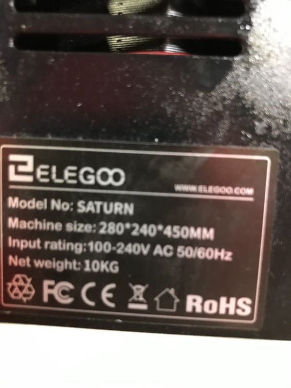 Photo 4 of ELEGOO SATURN MSLA 4K 8.9" MONOCHROME LCD RESIN 3D PRINTER
