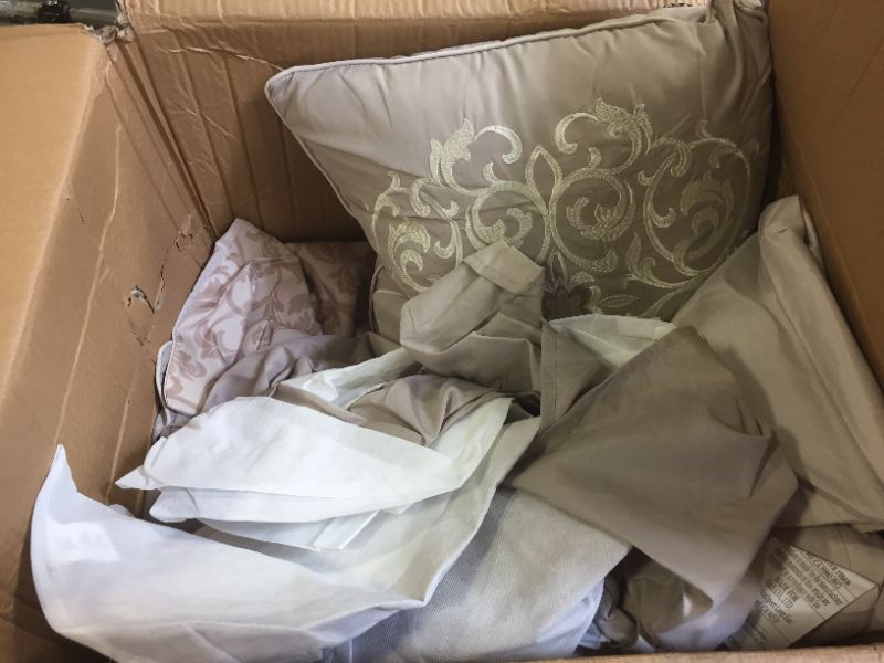 Photo 1 of 8pc Queen Casey Embroidered Comforter Set Neutral