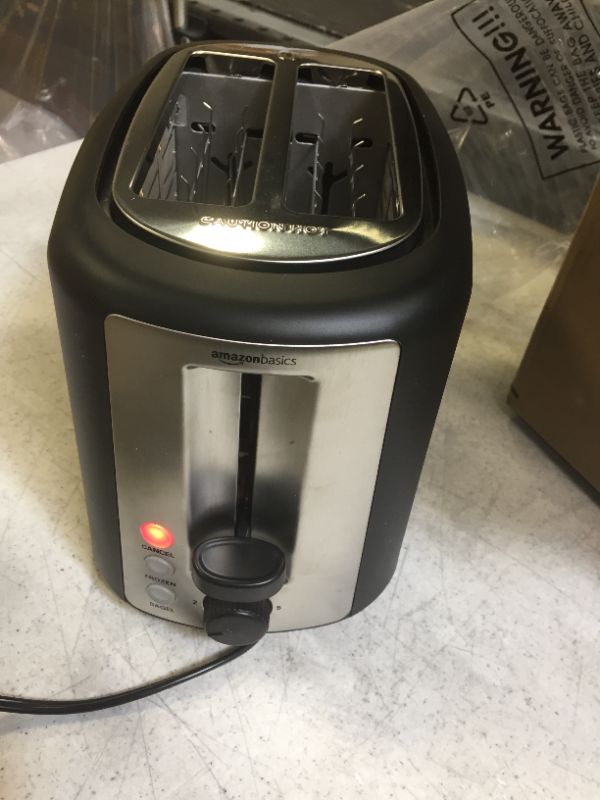Photo 1 of AmazonBasics 2 Slice Extra Wide Slot Toaster - Black