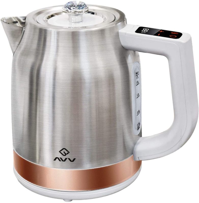 Photo 1 of AVV Stainless Steel Electric Kettle Temperature Control Hot Water Boiler Variable Adjustable Temp Boiling Pot For Tea Coffee Keep Warm, 1.7 L
