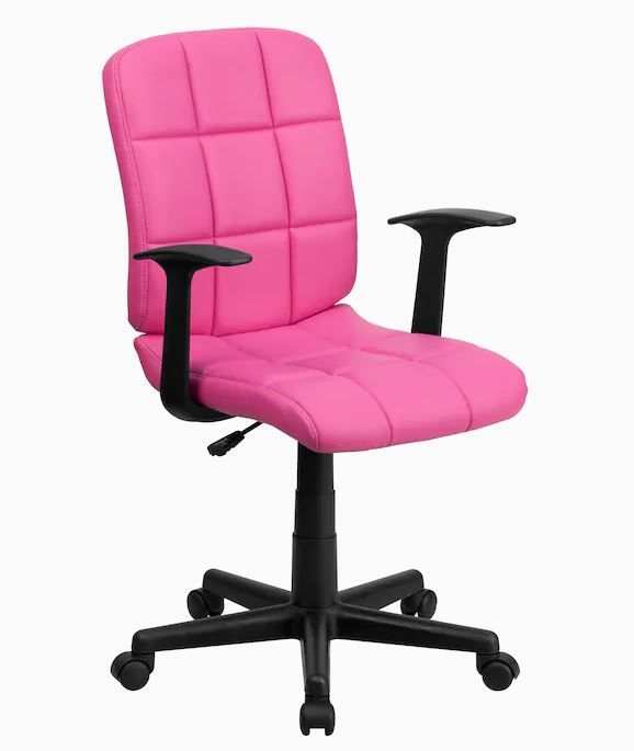 Photo 1 of Flash Furniture Pink Contemporary Adjustable Height Swivel Task Chair