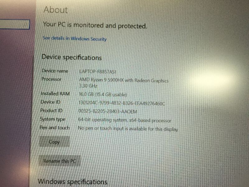 Photo 2 of ASUS ROG Strix G15 (2021) Gaming Laptop, 15.6” 300Hz IPS Type FHD Display, NVIDIA GeForce RTX 3060, AMD Ryzen 9 5900HX, 16GB DDR4, 512GB PCIe NVMe SSD, RGB Keyboard, Windows 10, G513QM-EB94
