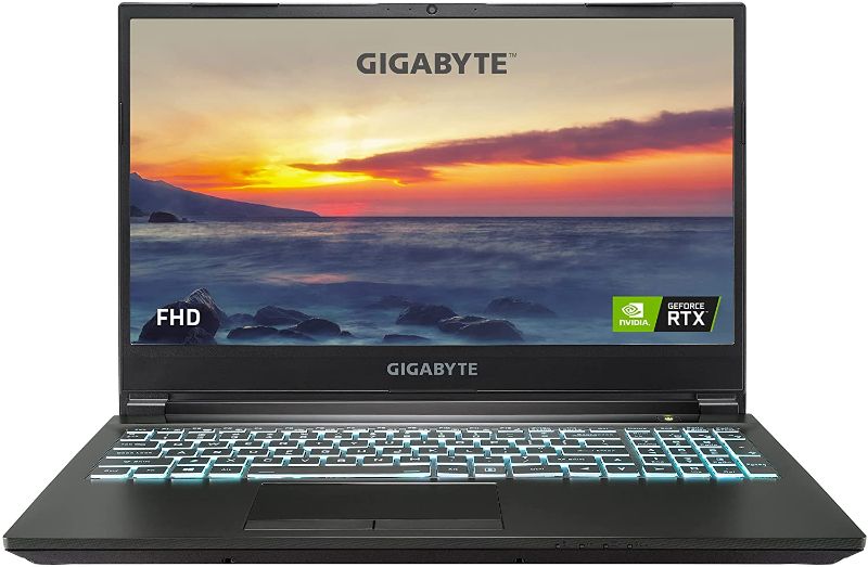 Photo 1 of GIGABYTE G5 MD - 15.6" FHD IPS Anti-Glare 144Hz, Intel Core i5, NVIDIA GeForce RTX 3050 Ti Laptop GPU 4GB GDDR6, 16GB Memory, 512GB SSD, Win10 Home, Gaming Laptop (G5 MD-51US123SH) -- does not power on --
