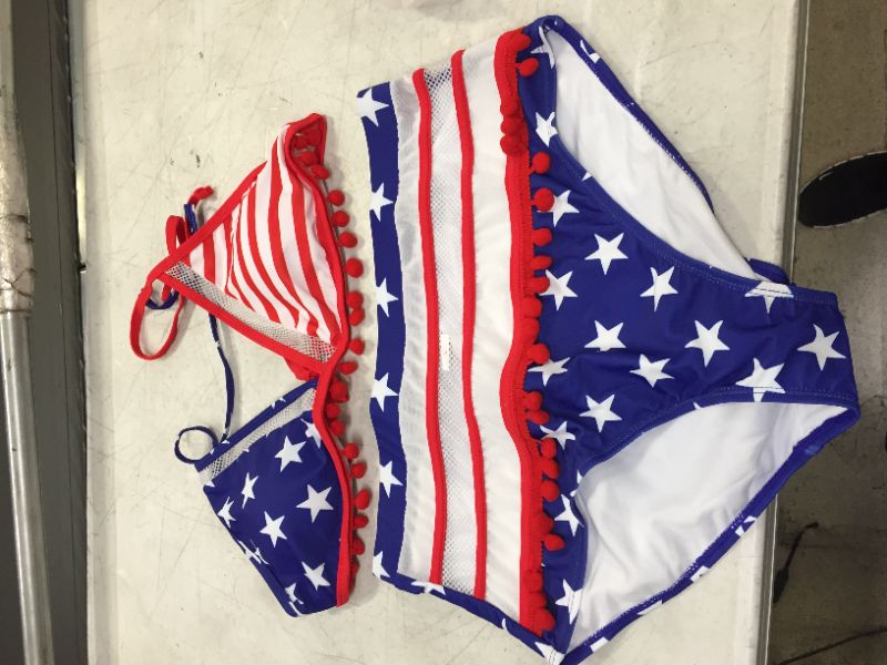 Photo 1 of American flag womens 2 pc bikini size large 