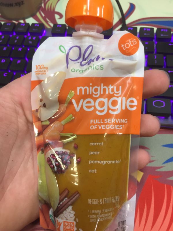 Photo 1 of Plum Organics mighty veggie baby snacks. Carrot pear pomegranate oat flavor 12 pack