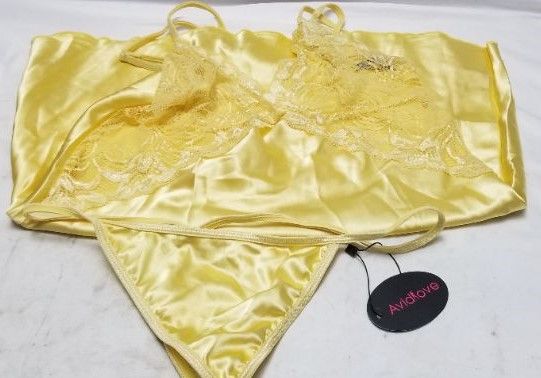 Photo 1 of AVID L;OVE TWO PIECE NIGHTIE, YELLOW, SMALL