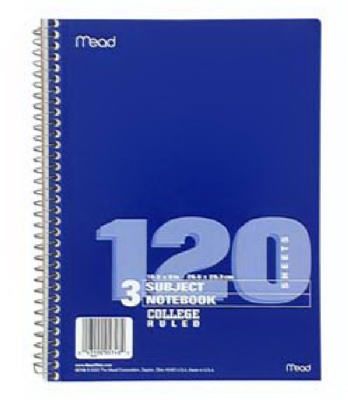Photo 1 of 05748 8 X 0.5 in. White Paper Spiral Notebook - 120 Count, red