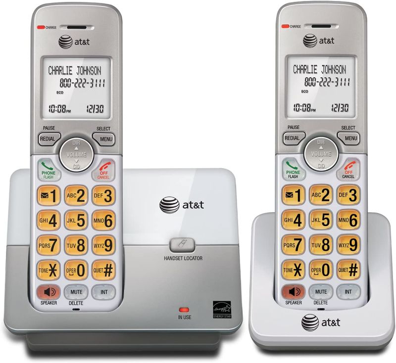 Photo 1 of AT&T EL51203 DECT 6.0 Phone with Caller ID/Call Waiting, 2 Cordless Handsets, Silver