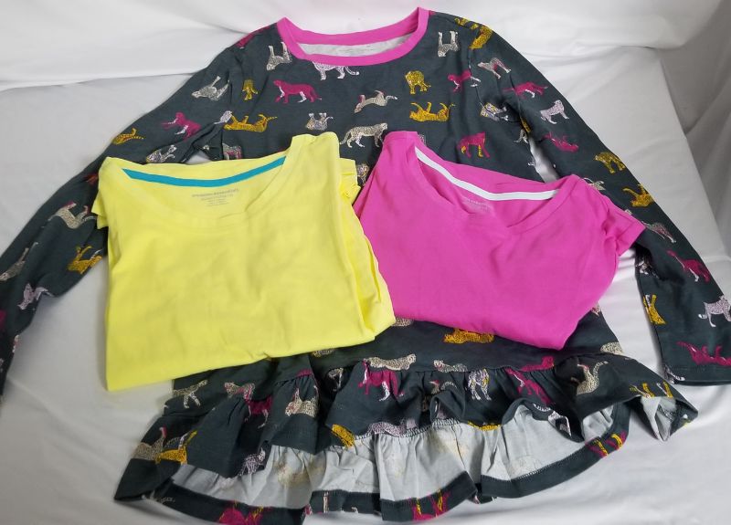 Photo 1 of amazon essentials girls long sleeve pajama dresses, 3 pack, youth xl