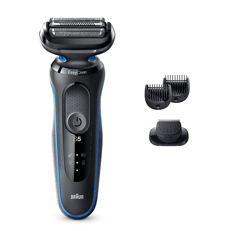 Photo 1 of Braun Series 5 5020cs Electric Razor for Men Foil Shaver with Beard Trimmer, Rechargeable, Wet & Dry with EasyClean, Black, 5 Piece Set