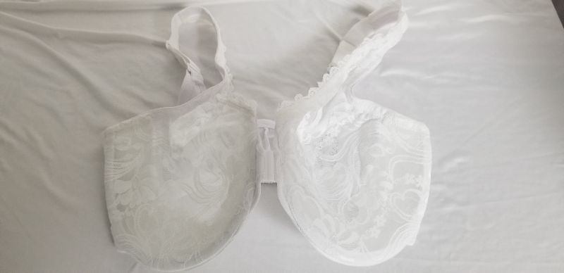 Photo 1 of glamorisse snap front bra, white, 36f