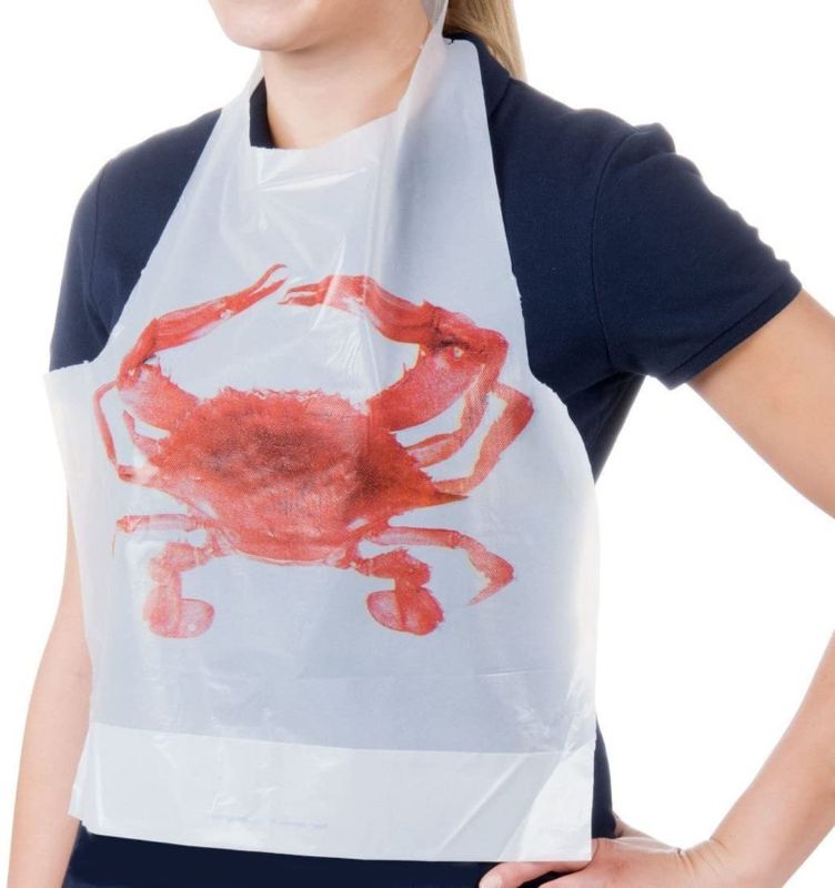 Photo 1 of 25 Pack Crab Bibs, 22" Plastic Bibs Lobster Bibs for Adults, Adult Disposable Bibs Crab Feasts Bibs for Eating at Crawfish Table, Keep Your Clothes Clean at Seafood Boil Party