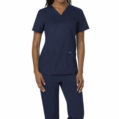 Photo 1 of Cherokee Workwear Revolution Scrubs Top for Women V-Neck WW620, M, Navy