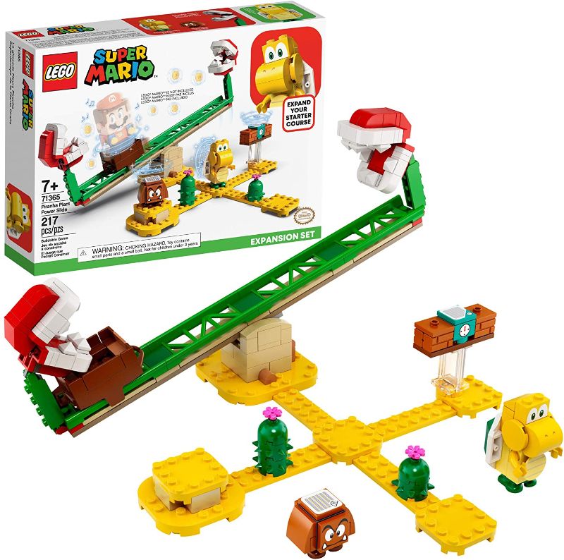 Photo 1 of LEGO Super Mario Piranha Plant Power Slide Expansion Set 71365; Building Kit for Kids to Combine with The Super Mario Adventures with Mario Starter Course (71360) Playset (217 Pieces)
