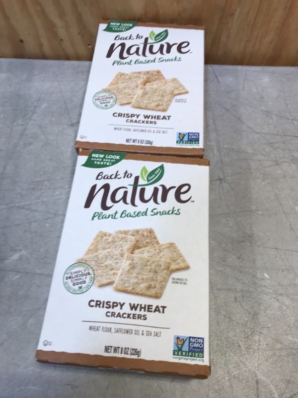 Photo 2 of 2 pack Back to Nature Plant Based Snacks Crispy Wheat Crackers 8 oz. Box
best before sep - 9 - 21 