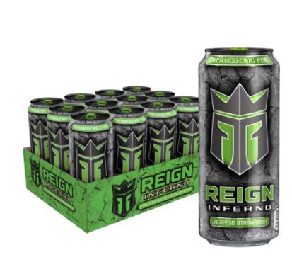 Photo 1 of (12 Cans) Reign Total Body Fuel Inferno Energy Drink, Jalapeno Strawberry, 16 fl oz sell by 02/2022
