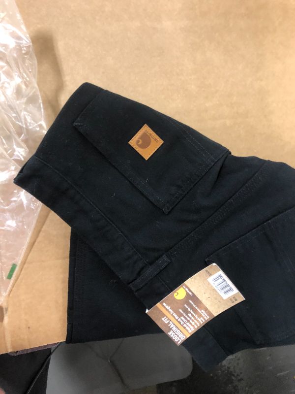 Photo 1 of Carhartt Men's Washed Duck Work Dungaree Flannel Lined Pant - 31x30 - Black
