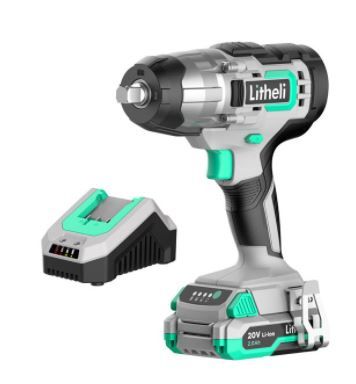Photo 1 of Litheli 20V Cordless 1/2? Impact Wrench 300 Nm 2655 In-Lbs Battery Impact Wrench + 2.0Ah Battery & Charger
