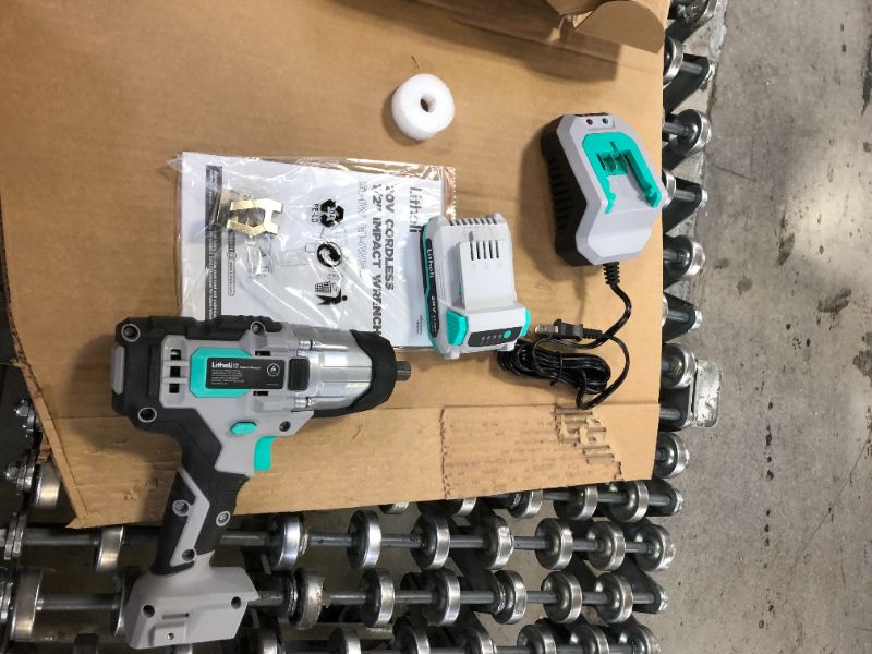 Photo 1 of Litheli 20V Cordless 1/2? Impact Wrench 300 Nm 2655 In-Lbs Battery Impact Wrench + 2.0Ah Battery & Charger
