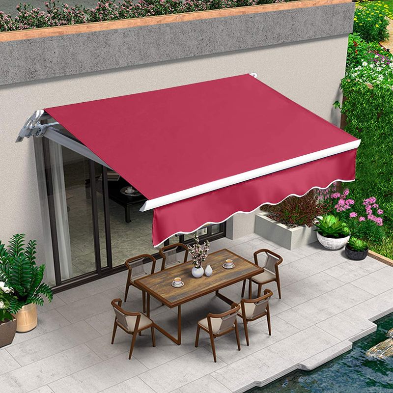 Photo 1 of VUYUYU 13.1'x8.2' Patio Awning Retractable Awning Cover Sunshade Shelter Outdoor Canopy with Crank Handle and Water-Resistant Polyester for Courtyard, Balcony, Shop, Restaurant, Cafe, Deck
