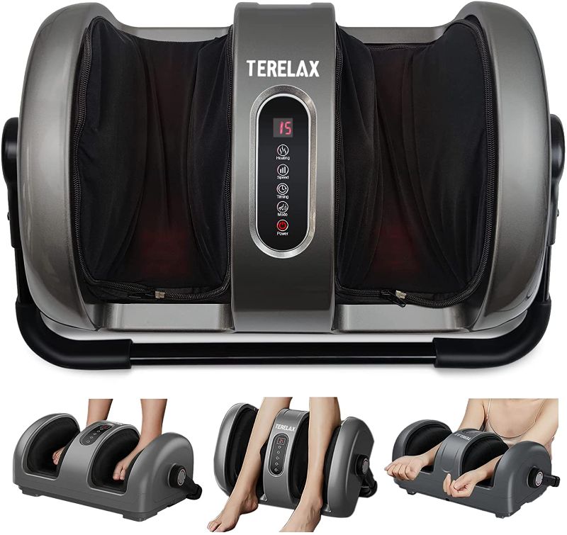Photo 1 of Foot Massager Machine Shiatsu Foot and Calf/Leg Massager with Heat Deep Kneading Therapy Relieve Foot Pain from Plantar Fasciitis Improve Blood Circulation by TERELAX
