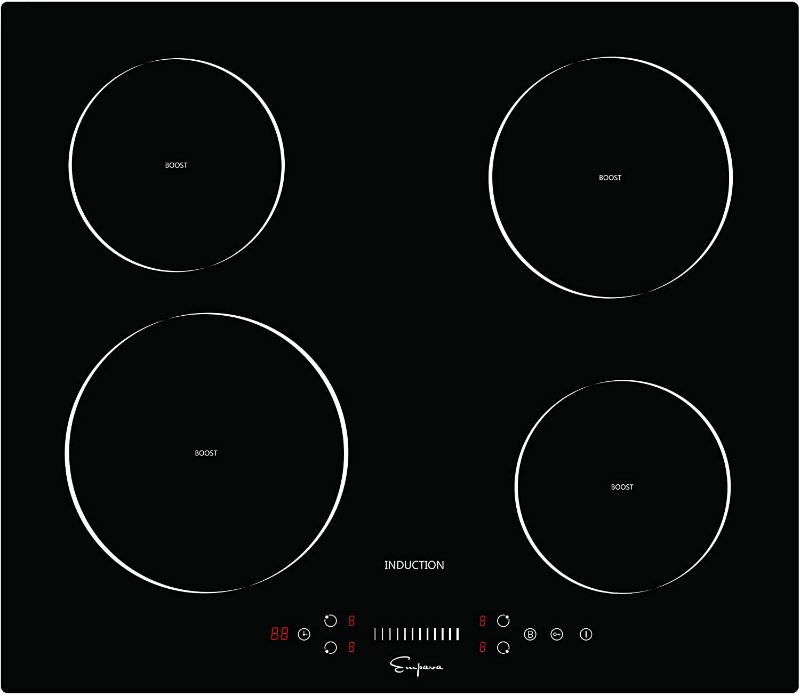 Photo 1 of Empava 24" Stove Power Boost Vitro Ceramic Black Electric Induction Cooktop with 4 Booster Burners Smooth Surface Tempered Glass, 24 Inch
