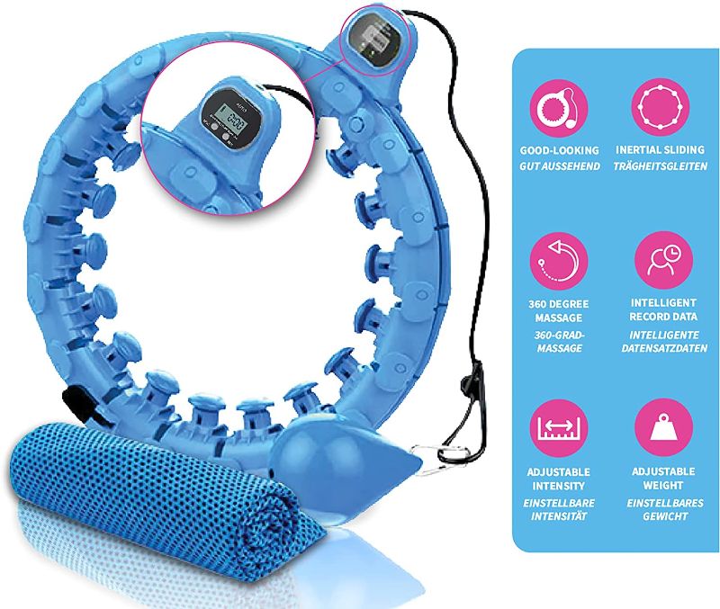 Photo 1 of NEW WEIGHTED HULA HOOPS , New version of ultra effective weight loss Hula Hoop with 24 removable pieces so you can adjust the size to your needs for adults and kids, Hoola Hoop with cold towel.
