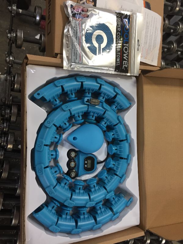Photo 1 of NEW WEIGHTED HULA HOOPS , New version of ultra effective weight loss Hula Hoop with 24 removable pieces so you can adjust the size to your needs for adults and kids, Hoola Hoop with cold towel.

