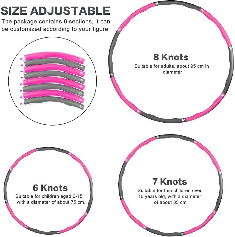 Photo 1 of Zeeqon Hula Hoop for Adults, Exercise Hoola Hoop Plus Size for Weight Loss - Detachable 8 Sections - Perfect Fat Burning Sports Hoop - Easy Spin Fit Hoop
