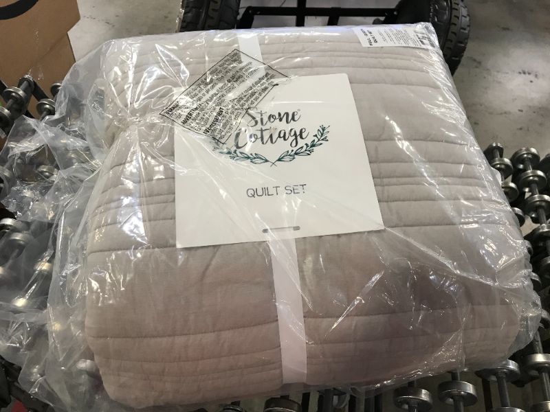 Photo 2 of Stone Cottage | Whitehills Collection | Quilt Set-100% Cotton, Breathable, Medium Weight Bedding with Matching Shams, Pre-Washed for Added Softness, Queen, Grey
