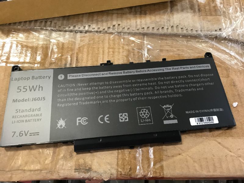 Photo 2 of J60J5 Primary Laptop Battery Replacement for Dell Latitude E7270 P26S001 E7470 P61G001 Series Notebook R1V85 451-BBSX 451-BBSY 451-BBSU MC34Y 242WD PDNM2 7.6V 55WHr 4Cell