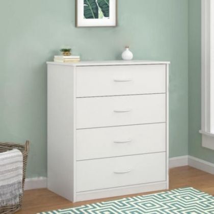 Photo 1 of 4-Drawer Dresser MDF Wood Simple White
