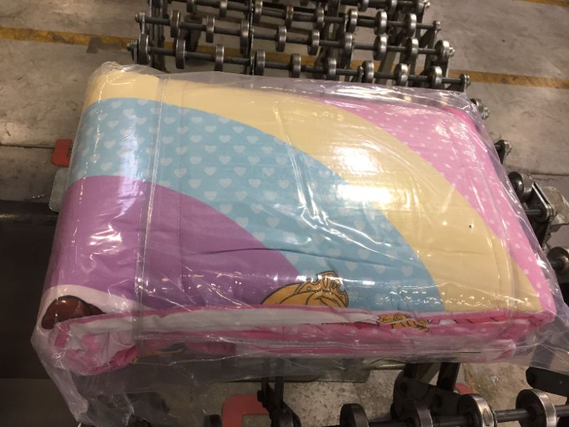 Photo 1 of Disney Princess Rainbow 5 Piece Twin Bed Set - Includes Comforter & Sheet Set - Bedding Features Aurora, Belle, & Cinderella - Super Soft Fade Resistant Microfiber (Official Disney Product)
