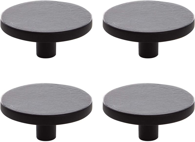 Photo 1 of BINO 4-Pack Cabinet Knobs - 1.7" Diameter (43mm), Matte Black - Dresser Knobs for Dresser Drawer Knobs and Pulls Knobs and Pulls Handles
