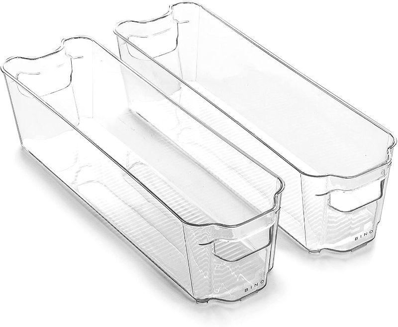Photo 1 of BINO Stackable Plastic Organizer Storage Bins, Small - 2 Pack - Pantry Organi...
