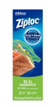 Photo 1 of 3 Ziploc Brand Sandwich Bags XL with Grip 'n Seal Technology, 30 Count
