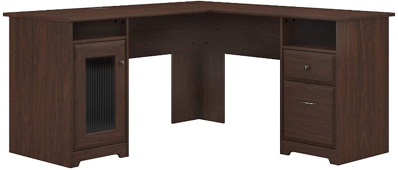 Photo 1 of Bush Furniture Cabot L Shape Desk, 60W, Modern Walnut box 1 of 2 
