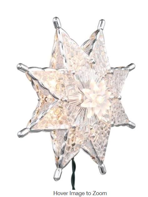 Photo 1 of 8 in. White Star Christmas Tree Topper
