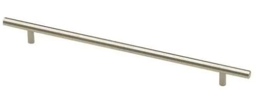 Photo 1 of 11-5/16 in. (288mm) Center-to-Center Brushed Steel Bar Drawer Pull
