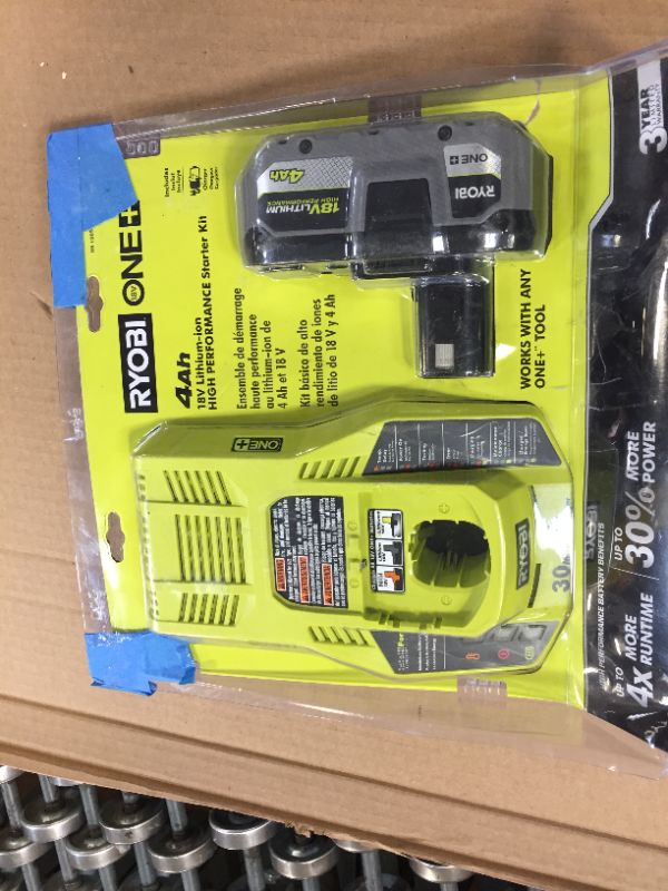 Photo 1 of ONE+ 18V HIGH PERFORMANCE Lithium-Ion 4.0 Ah Battery and Charger Starter Kit
