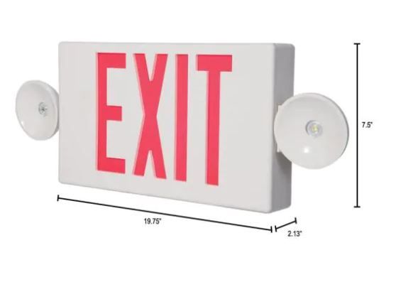 Photo 1 of LPXC Series 2.5-Watt White Integrated LED 2-Head Emergency Light Exit Sign Combo
